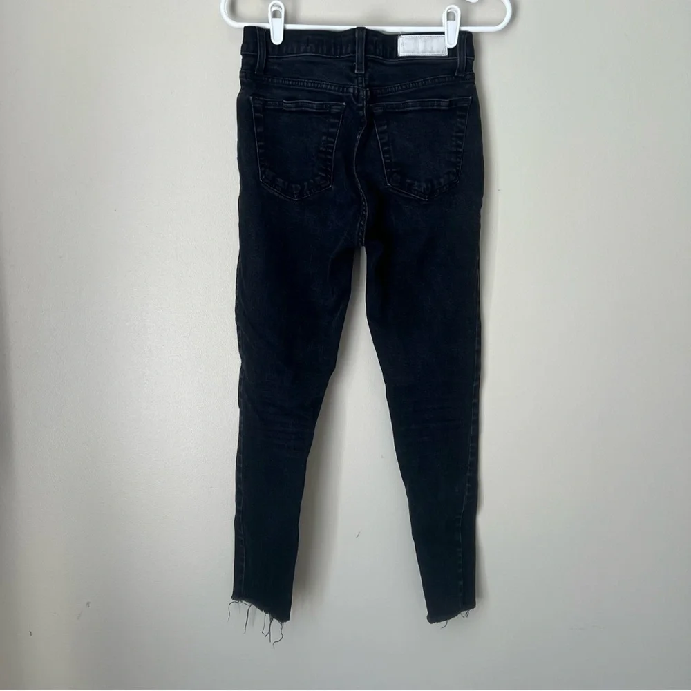 Re/Done Originals Faded Black High Rise Ankle Crop Jeans Size 27 - Picture 6 of 9
